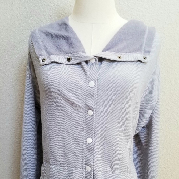 Mondetta Gray Top-Down Turtleneck Cardigan Jacket, size Large - Picture 2 of 11